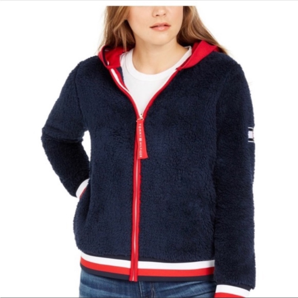 Tommy Hilfiger faux Sherpa hooded.size M